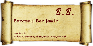 Barcsay Benjámin névjegykártya