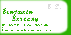 benjamin barcsay business card